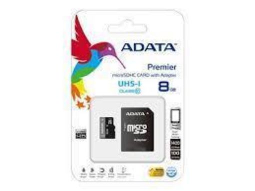 Obrázek ADATA Micro SDHC karta 8GB UHS-I Class 10 + SD adaptér, Premier