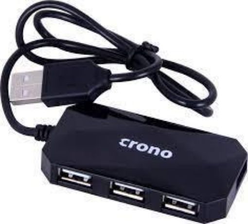 Obrázek CRONO USB 2.0 HUB, 4 porty, černý