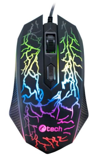 Obrázek Herní myš C-TECH Tychon (GM-03P), casual gaming, herní, 7 barev podsvícení, 3200DPI, USB
