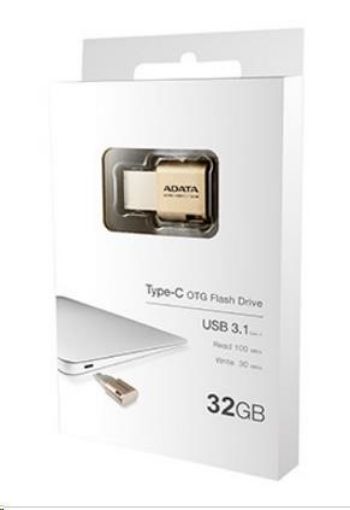 Obrázek ADATA Flash Disk 32GB USB 3.0, UC350 Type A & Type C USB 3.1(Gen 1), zlatý