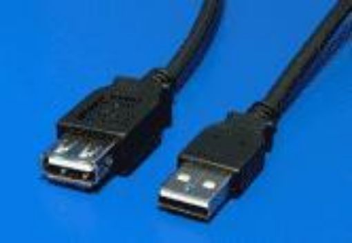 Obrázek Kabel USB prop. A-A, M-F, 5m, černý