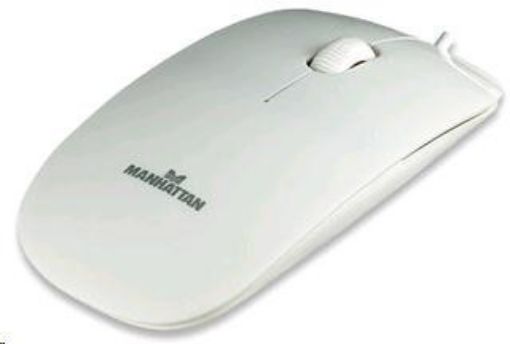Obrázek MANHATTAN Myš Silhouette USB optická bílá (1000dpi, 3 tlačítka)