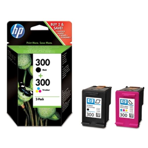 Obrázek HP Ink pack No. 300 (black, tri-color ink), CB333EE