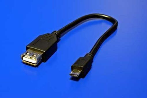 Obrázek Kabel USB 2.0 A(F) - microUSB B(M), 0,2m, černý