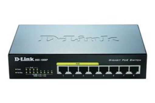 Obrázek D-LINK DGS-1008P 8-port Gigabit Desktop Switch, 4 porty jsou PoE