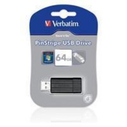 Obrázek Handy drive 64GB USB 2.0 Store n Go PinStripe Verbatim, black