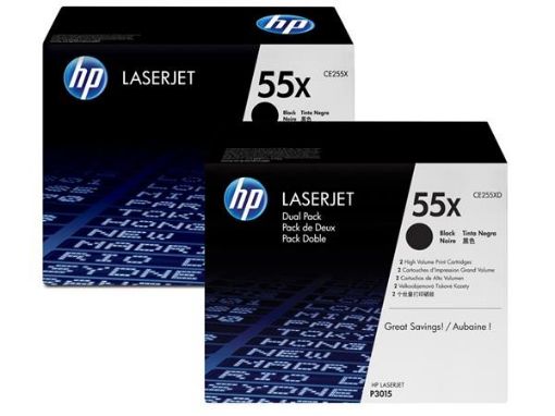 Obrázek HP Toner Black pro LJ P3015, XL Dual Pack, CE255XD