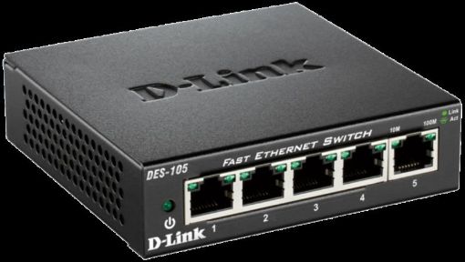 Obrázek D-Link DES-105 5-port 10/100 Metal Housing Desktop Switch