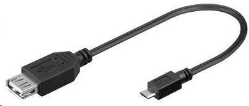 Obrázek Kabel USB 2.0 A - Micro B OTG, kabel 20cm (F/M, On The Go kompatibilní) PREMIUMCORD 