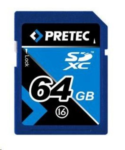 Obrázek SecureDigital 64GB class 16 ( 33MB/s, 21MB/s ) SDXC PRETEC 