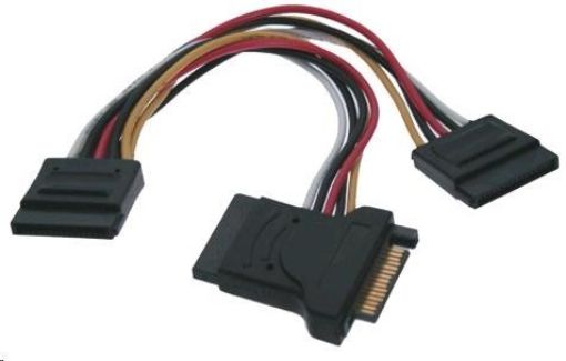 Obrázek Kabel SATA napájecí (Y) k HDD (3xF/1xM, 16cm, rozdvojka) Premiumcord