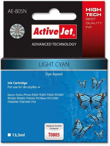 Obrázek Alternativní Epson cartridge T0805 (R265/R360/RX560) světleazurová (LightCyan) 12ml ActiveJet