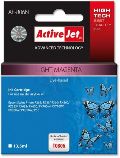 Obrázek Alternativní Epson cartridge T0806 (R265/R360/RX560) světlepurpurová (LighMagenta) 12ml ActiveJet