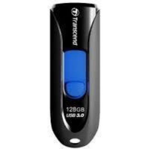 Obrázek TRANSCEND USB Flash Disk JetFlash®790, 128GB, USB 3.0, White/Blue (R/W 90/28 MB/s)