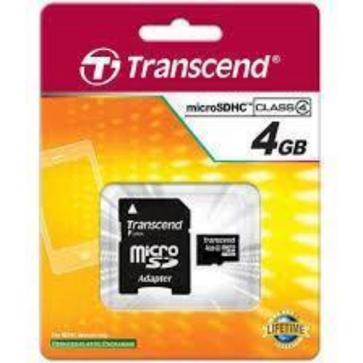 Obrázek TRANSCEND Micro SDHC Class 4 4GB + adaptér