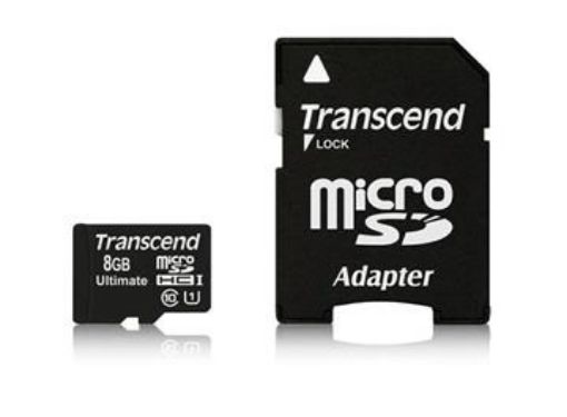 Obrázek TRANSCEND Micro SDHC Class 10 UHS-I 600x, MLC, 8GB (Ultimate) + adaptér