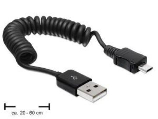 Obrázek Kabel USB 2.0 A samec > USB micro B samec, kroucený kabel Delock