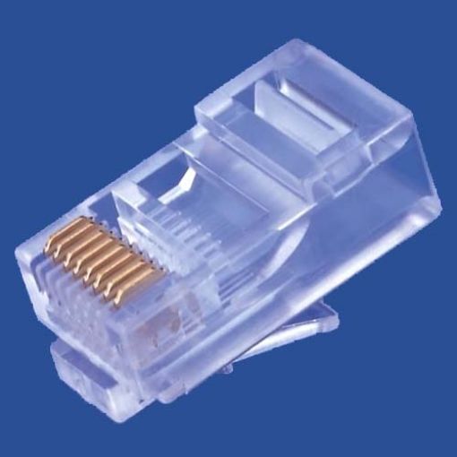 Obrázek Konektor UTP RJ45 (8p8c), Cat5E, 50µm, drát - 100 ks