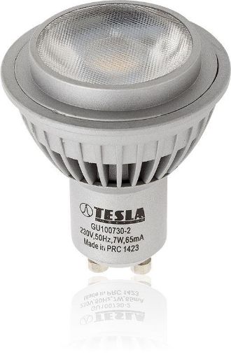 Obrázek Tesla - LED žárovka GU10, 7W, 230V, 450lm, 36°, 25.000 hod, 3000K tepla bila
