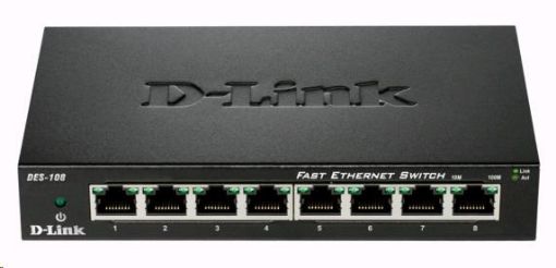 Obrázek D-Link DES-108 8-port 10/100 Metal Housing Desktop Switch