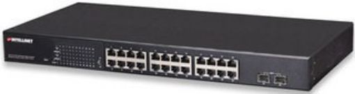 Obrázek Intellinet 24-Port PoE Web-Managed Gigabit Switch with 2 SFP Ports (180 W), 24 PoE+/PoE ports 802.3at/af