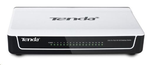 Obrázek Tenda S16 16-Port Fast Ethernet Switch, 10/100 Mb/s, Desktop