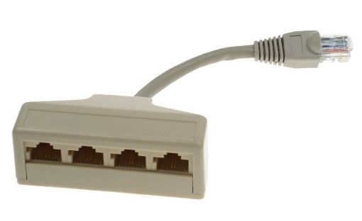 Obrázek Rozčtyřka RJ45, 1x8p8c/4x8p2c - telefonní