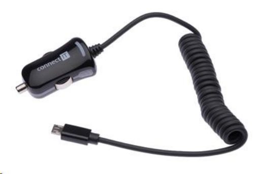 Obrázek CONNECT IT USB nabíječka do auta s microUSB kabelem (5V/2,1A)