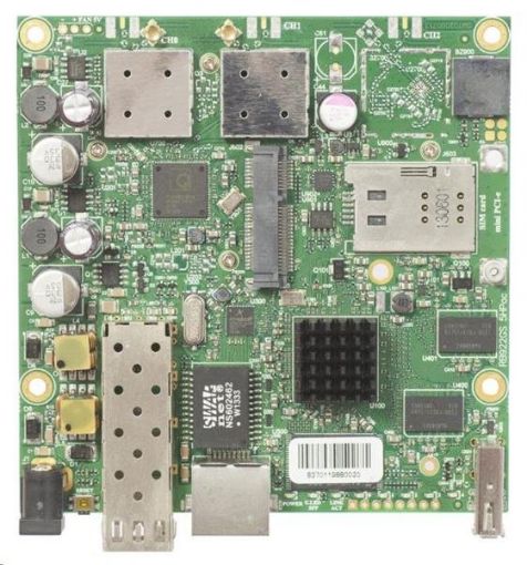 Obrázek MikroTik RouterBOARD RB922UAGS-5HPacD,720MHz CPU,128MB RAM, 1x LAN, 1x SFP slot, 1xminiPCIe slot + SIM, vč.L4