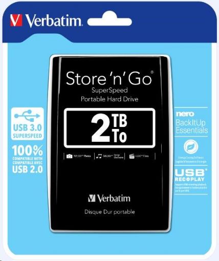 Obrázek VERBATIM HDD 2.5" 2TB Store 'n' Go USB 3.0, Black