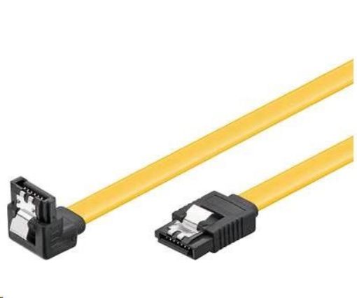 Obrázek PREMIUMCORD Kabel SATA 3.0 datový 50cm lomený 90°, kovové západky