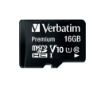 Obrázek VERBATIM MicroSDHC karta 16GB Premium, U1 + SD adaptér