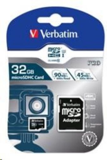 Obrázek VERBATIM MicroSDHC karta 32GB Pro, U3 + adaptér