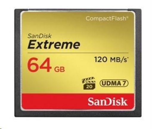 Obrázek SanDisk Compact Flash 64GB Extreme (R:120/W:85 MB/s) UDMA7