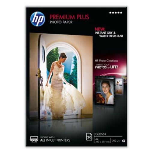 Obrázek HP Premium Plus Glossy Photo Paper-20 sht/A4/210 x 297 mm, 300 g/m2, CR672A