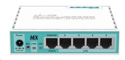 Obrázek MikroTik RouterBOARD hEX, 880MHz dual-core CPU, 256MB RAM, 5x LAN, USB, microSD slot, vč. L4 licence
