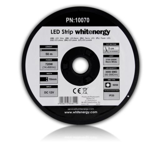 Obrázek WE LED páska 50m SMD5050 14.4W/m 10mm teplá bílá