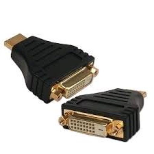Obrázek Kab. redukce HDMI na DVI, M/F,zl. kontakty, černá