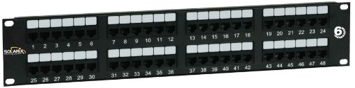 Obrázek 19" Patch panel Solarix 48 x RJ45 CAT6 UTP černý