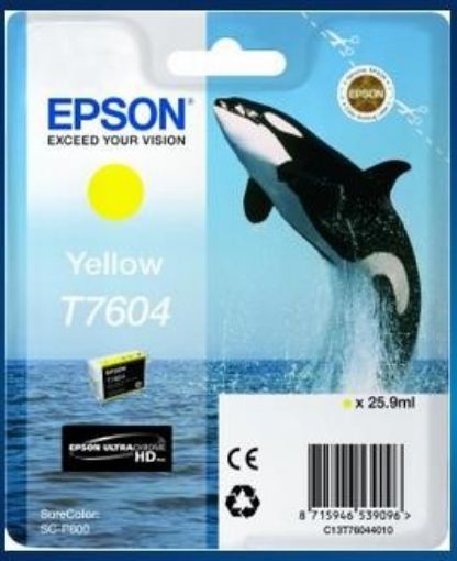 Obrázek EPSON ink bar ULTRACHROME HD "Kosatka" - Yellow - T7604 (25,9 ml)