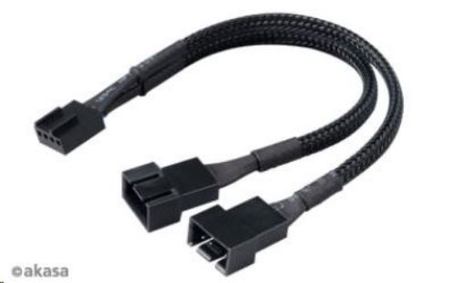 Obrázek AKASA kabel rozdvojka pro ventilátory, 1x 4-pin fan na 2x 4-pin, 15cm