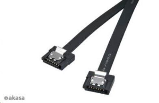 Obrázek AKASA kabel  Super slim SATA3 datový kabel k HDD,SSD a optickým mechanikám, černý, 30cm