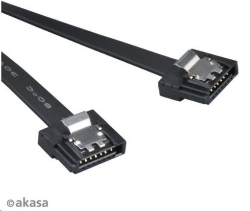 Obrázek AKASA kabel  Super slim SATA3 datový kabel k HDD,SSD a optickým mechanikám, černý, 15cm