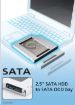 Obrázek AKASA HDD box  N.Stor S12, 2.5" SATA HDD/SSD do pozice pro optickou mechaniku SATA (výška HDD do 13mm)