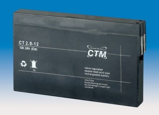 Obrázek Baterie - CTM CT 12-2,0 (12V/2,0Ah - Faston 187), životnost 5let
