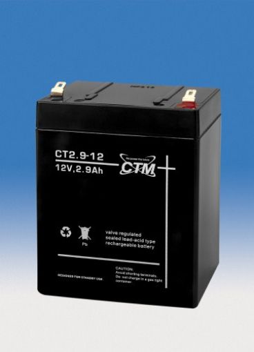 Obrázek Baterie - CTM CT 12-2,9 (12V/2,9Ah - Faston 187), životnost 5let