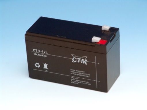 Obrázek Baterie - CTM CT 12-9L (12V/9Ah - Faston 250), životnost 5let