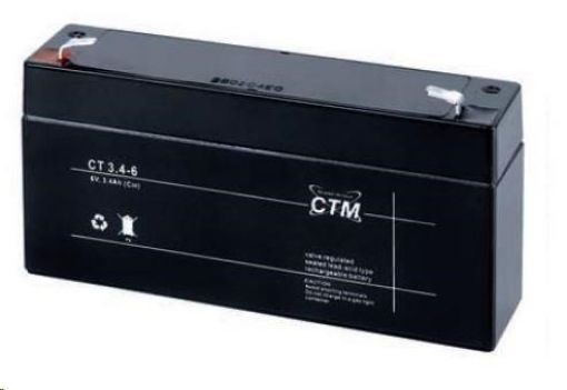 Obrázek Baterie - CTM CT 6-3,4 (6V/3,4Ah - Faston 187), životnost 5let