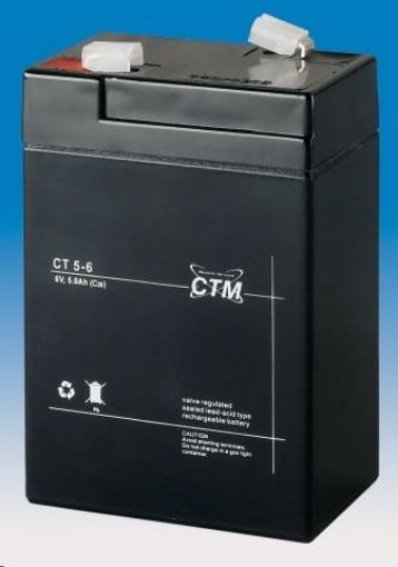 Obrázek Baterie - CTM CT 6-5 (6V/5Ah - Faston 187), životnost 5let