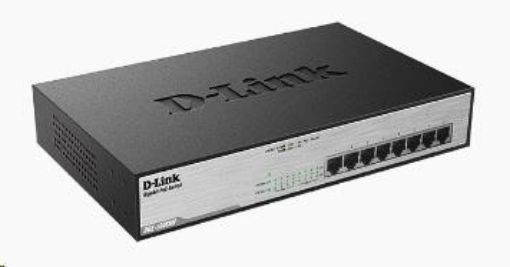 Obrázek D-Link DGS-1008MP 8-port Gigabit PoE switch, 8x gigabit PoE RJ45, PoE budget 140W